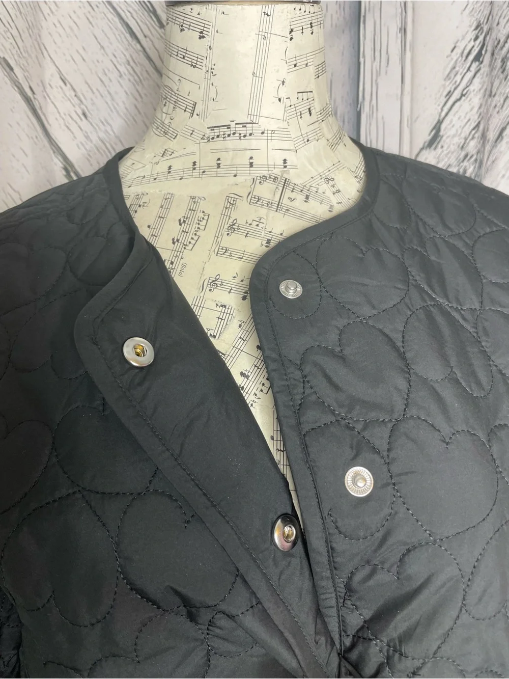 J. Crew Quilted Heart Jacket Lightweight Black XS